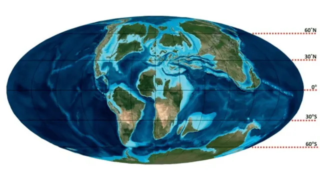 A reconstruction map of the Late Cretaceous world