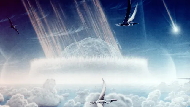 An artist illustration of an asteroid impact