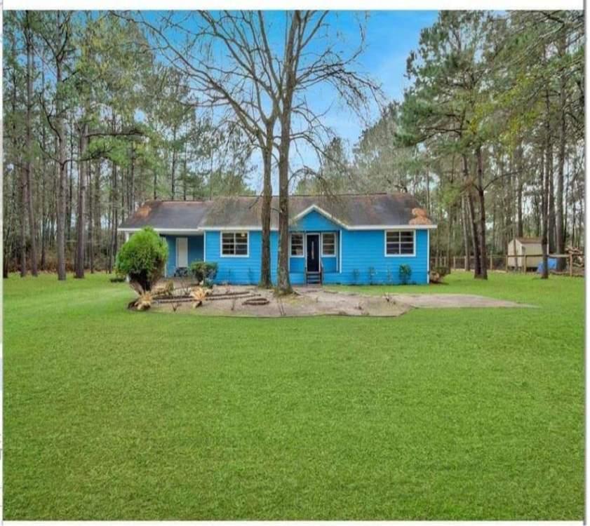 An illustrative archive photograph of a blue house with trees around it.